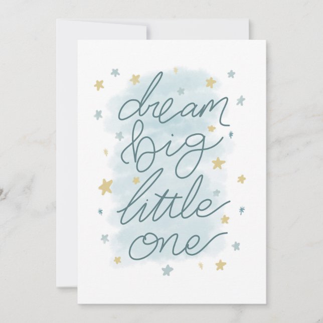 Dream Big Little One Pastel Stars Karte (Vorderseite)
