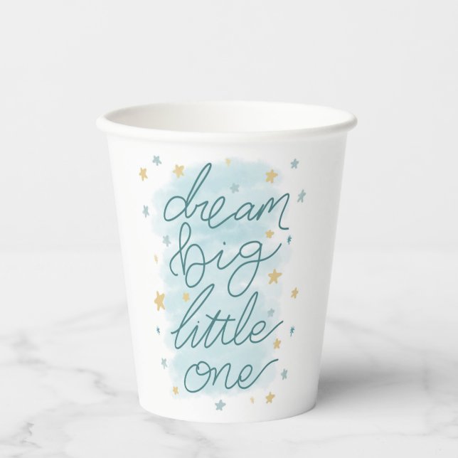 Dream Big Little One Pastel Stars Pappbecher (Vorderseite)