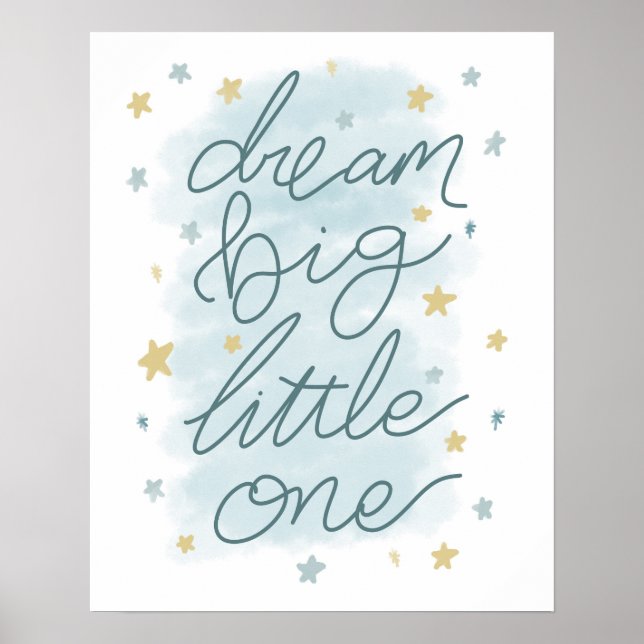 Dream Big Little One Pastel Stars Poster (Vorne)