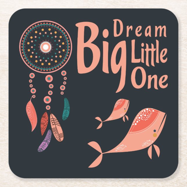 Dream Big Little One Rechteckiger Pappuntersetzer (Vorderseite)