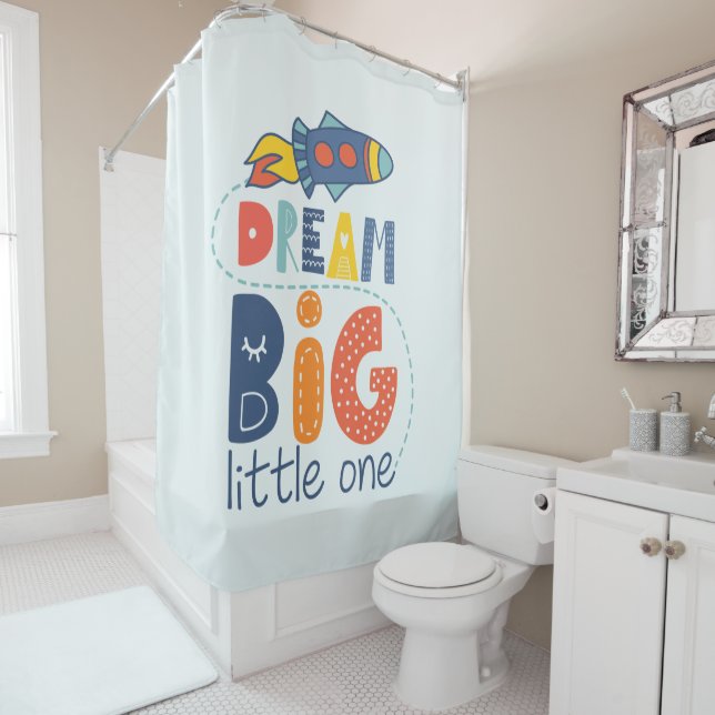 Dream Big Little One Rocket Duschvorhang (Beispiel)