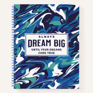 Dream Big Modern Blue Abstrakt Custom Notizbuch