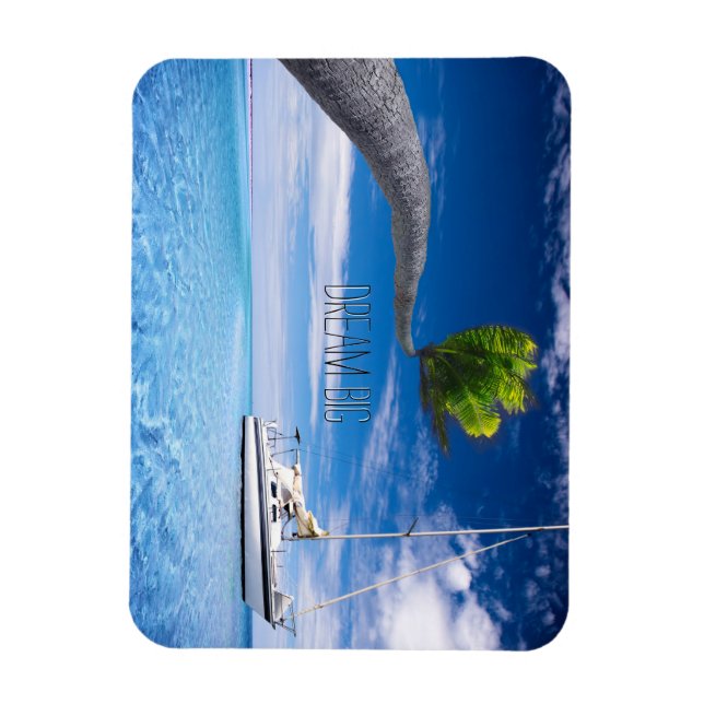 Dream Big Motivational Quote Beach Theme Magnet (Vertikal)