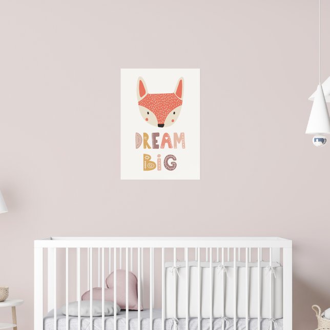 Dream Big | niedlicher kleiner Fuchs Poster (Kinderzimmer 2)