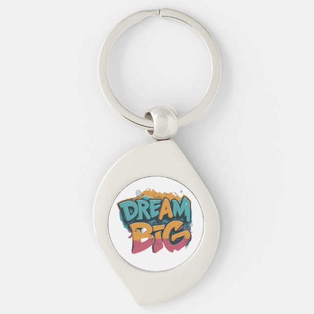 Dream Big Personalisiert Swirl Schlüsselanhänger (Vorderseite)