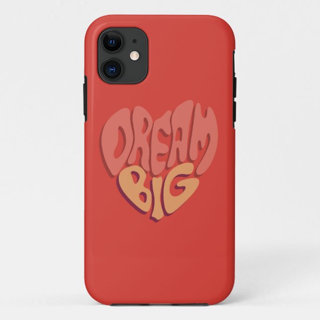 Dream Big: Red Heart Powerful Slogan Case-Mate iPhone Hülle (Rückseite)
