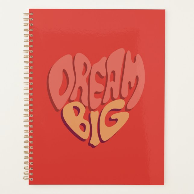 Dream Big: Red Heart Powerful Slogan Planer (Vorderseite)