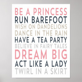 Dream Big - Rosa Typografie - Weißes Poster