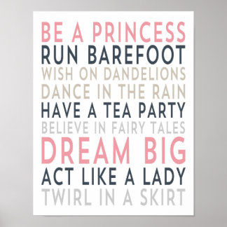 Dream Big - Rosa Typografie - Weißes Poster