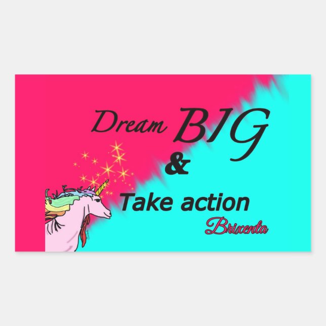 Dream big unicorn Aufkleber 2 Ton (Vorderseite)