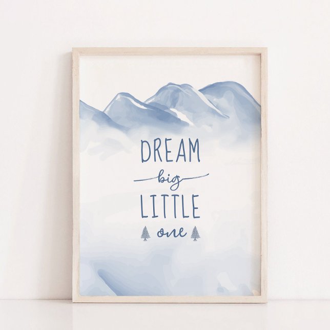 Dream Big Winter Mountain Kinderzimmer Wanddekor Poster (Dream Big Winter Mountain Nursery Wall Decor)