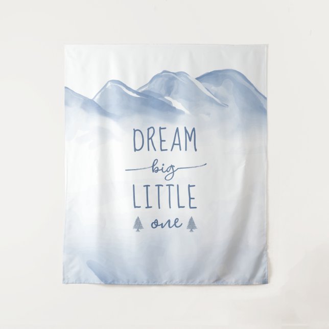 Dream Big Winter Mountain Kinderzimmer Wanddekor Wandteppich (Vorderseite)