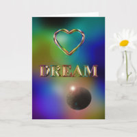 Dream Blanke Grußkarte Kosmos Regenbogenherz