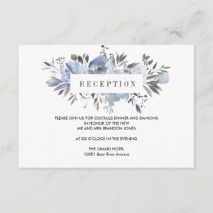 Dream Blau   Florale HOCHZEIT  Empfangsumrandung Begleitkarte