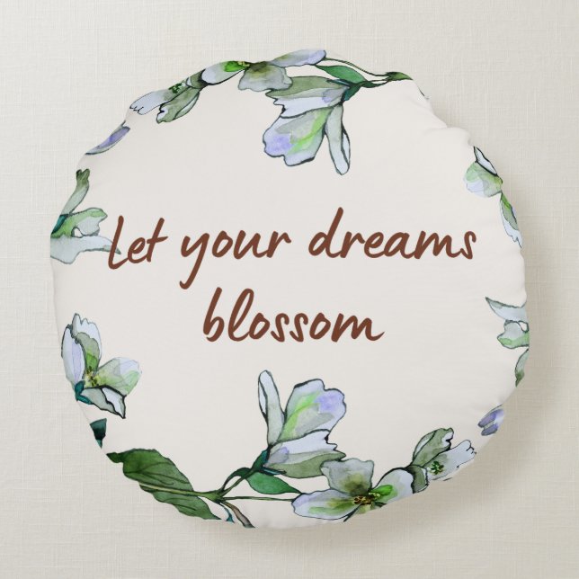 Dream Blossom Rundkissen Rundes Kissen (Rückseite)