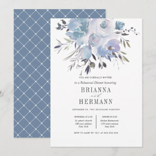 Dream Blue   Blume Hochzeitsessen Probe Einladung