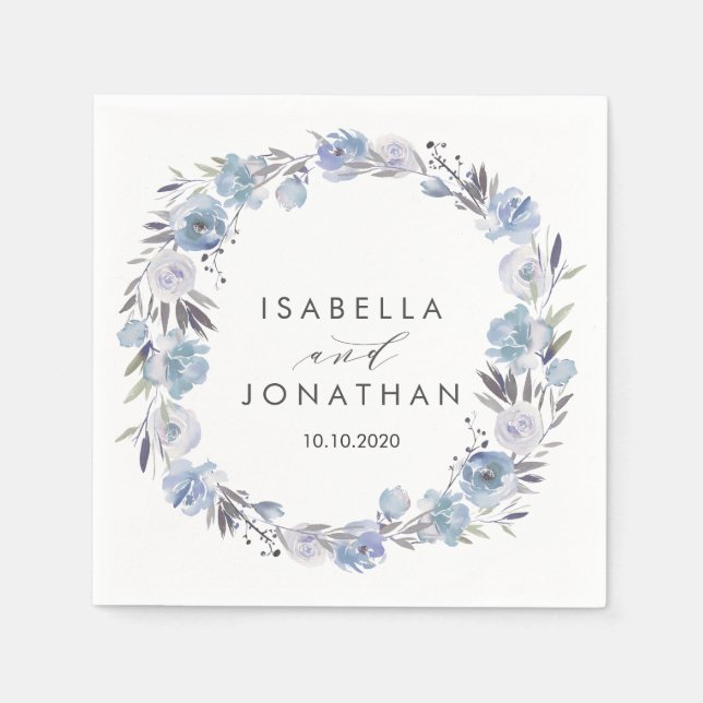 Dream Blue | Rustikale Hochzeit Personalisiert Serviette (Vorderseite)
