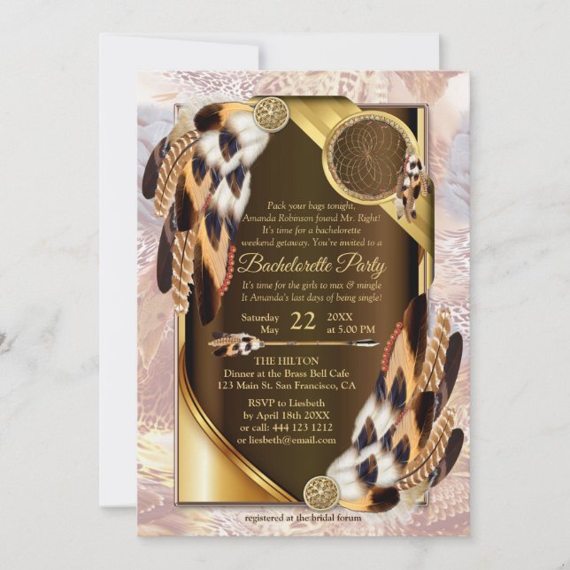 Dream Catcher Bachelorette Einladung (Vorderseite)