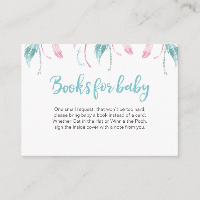 Dream Catcher Book Request Baby Shooting Card Begleitkarte (Vorderseite)