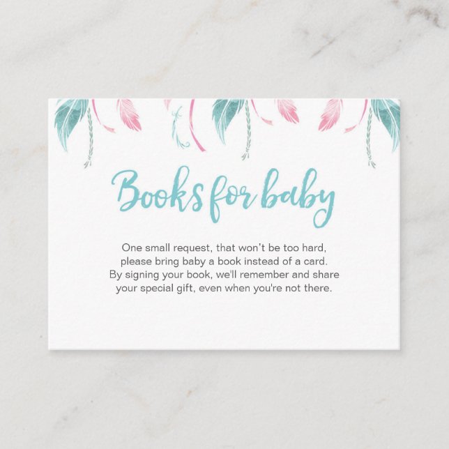 Dream Catcher Book Request Baby Shooting Card Begleitkarte (Vorderseite)