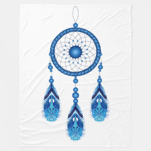 DREAM CATCHER IN BLAU FLEECEDECKE