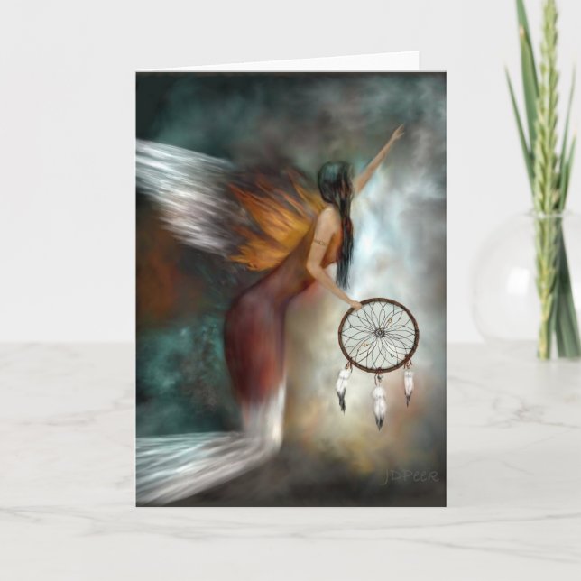 Dream Catcher Native American Angel Karte (Vorderseite)