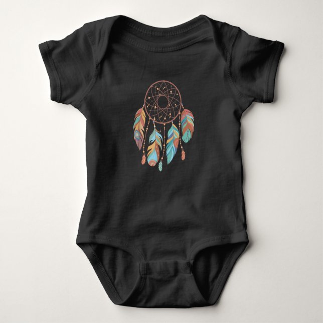 Dream Catcher Native American Feathers Tribal Drea Baby Strampler (Vorderseite)