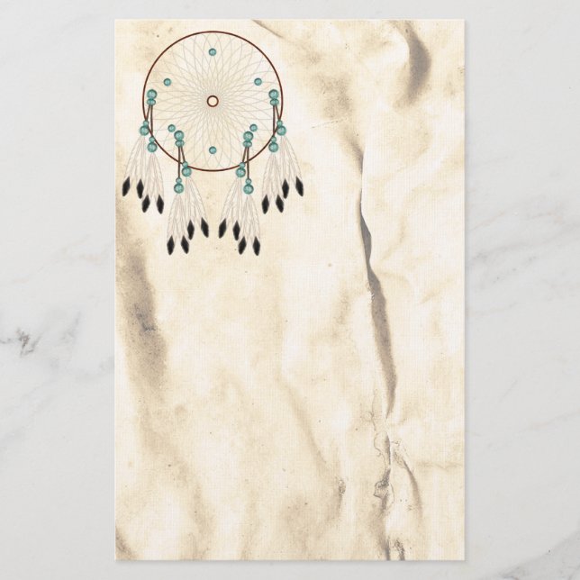 Dream Catcher Native American Stationery Briefpapier (Vorderseite)