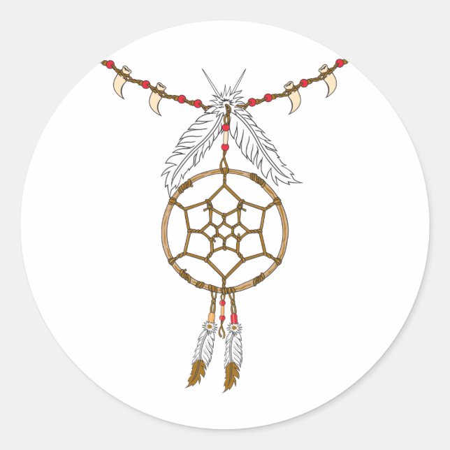Dream Catcher Necklace Runder Aufkleber (Vorderseite)