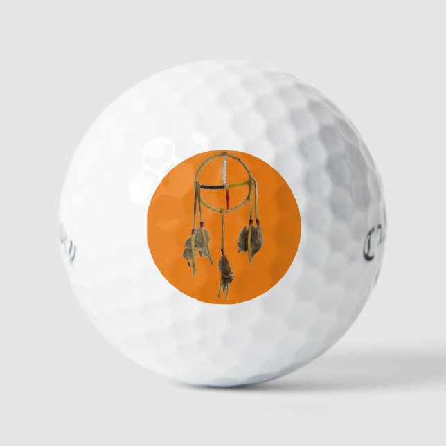 Dream Catcher Orange 3pk Golfball (Vorderseite)