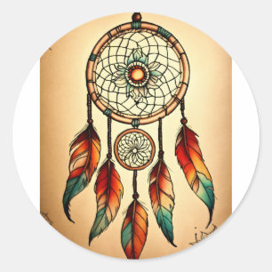 Dream Catcher Runder Aufkleber