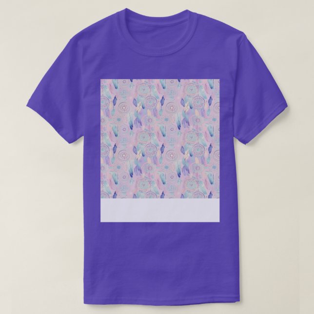 Dream Catcher Seamless Muster Bohemisch Hippie Eth T-Shirt (Design vorne)