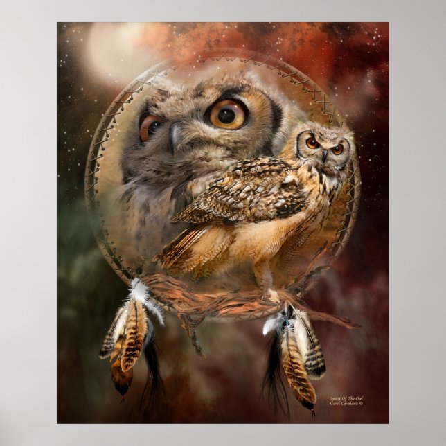 Dream Catcher Series-Spirit Of The Owl Poster (Devant)