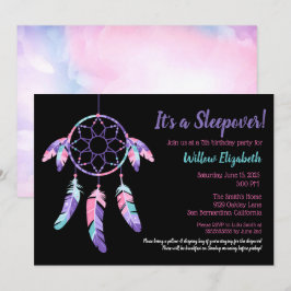 Dream Catcher Sleepover Kindergeburtstag Party Einladung