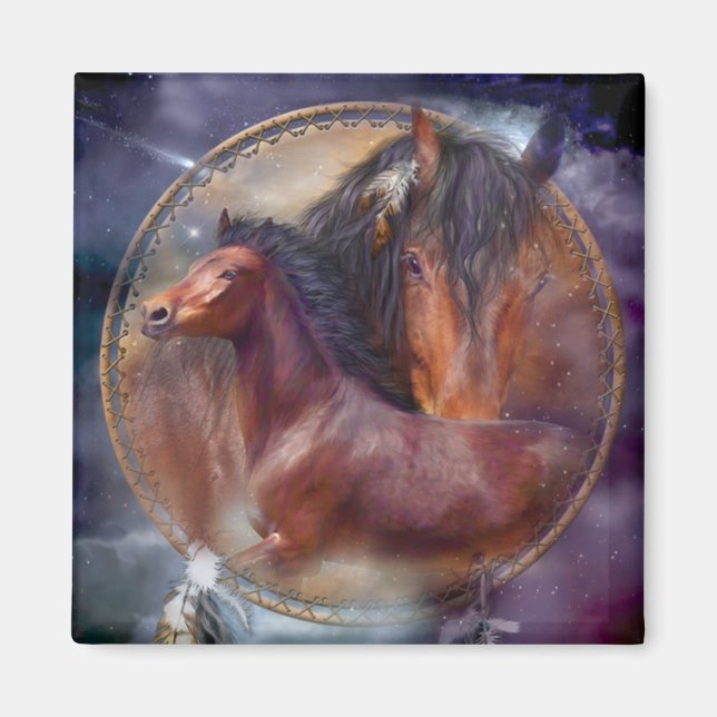 Dream Catcher - Spirit Pferde Magnete Magnet (Vorne)