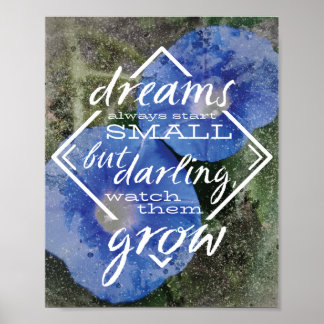 Dream citation inspirant poster rêve grand cadeau