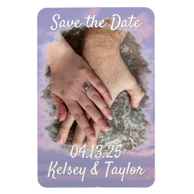 Dream Clouds Lover Save the Date Foto Magnet (Vertikal)