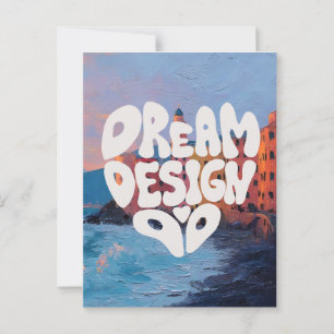 Dream Design Do Hand Letting Typografie für Arti Postkarte