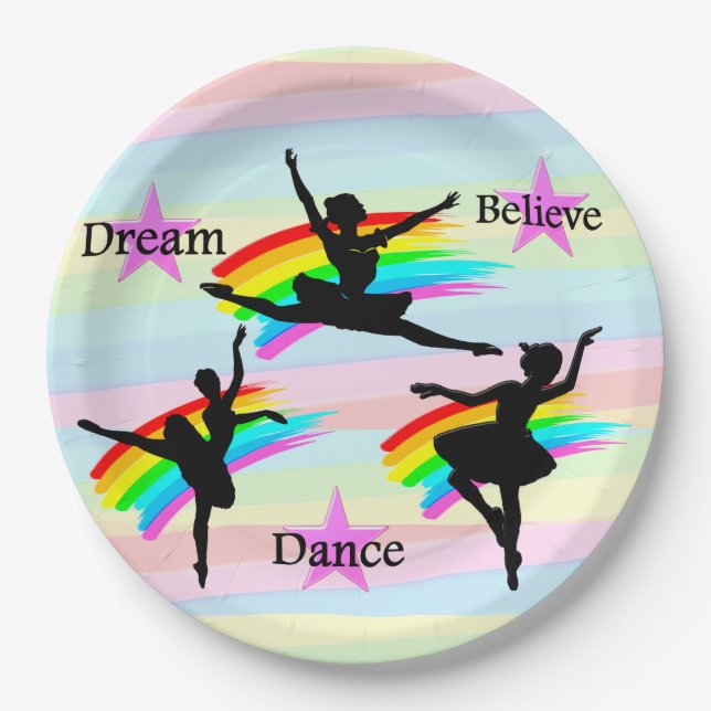 DREAM, ERREICHEN, GLAUBEN DANCER PAPIER TELLER (Vorderseite)