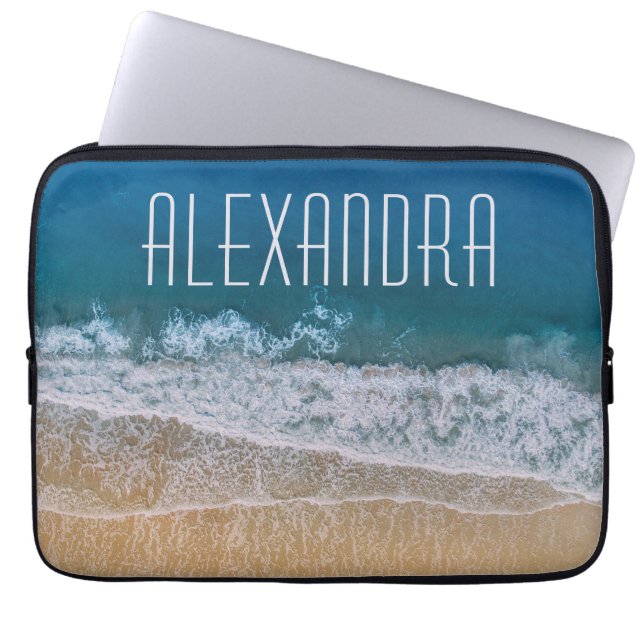 Dream Florida Tropical Sand Beach Kundenname Laptopschutzhülle (Vorderseite)