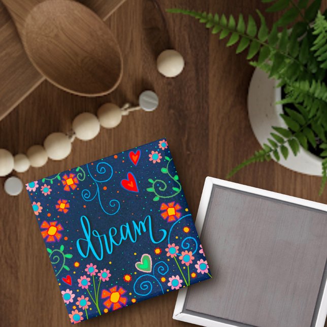 Dream Fun Floral Whimsical Inspirivity Magnet (Créateur téléchargé)