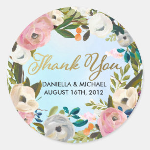 Dream Garden Floral Wedding Custom Gevor Runder Aufkleber