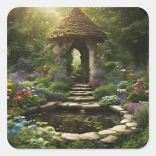 Dream Garden Quadratischer Aufkleber
