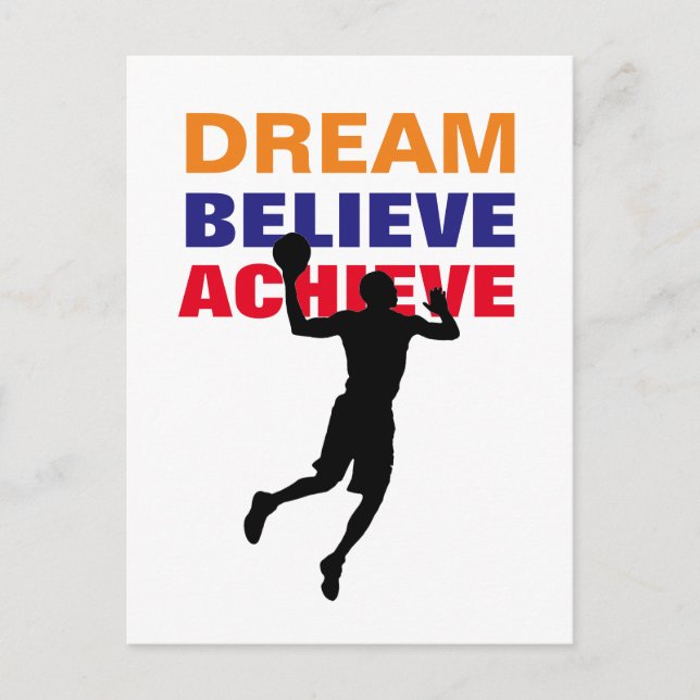 Dream Glaube Basketball Pop Kunst Postkarte (Vorderseite)