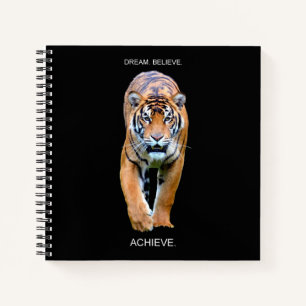 Dream Glaube erreichen Tiger Spiral Square Graph Notizbuch