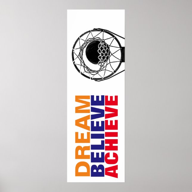Dream glaubte Basketball Pop Art Style Poster (Vorne)