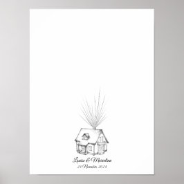 Dream House Fingerprint Wedding Gästebuch