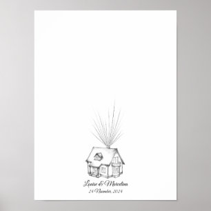 Dream House Fingerprint Wedding Gästebuch