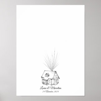Dream House Fingerprint Wedding Gästebuch