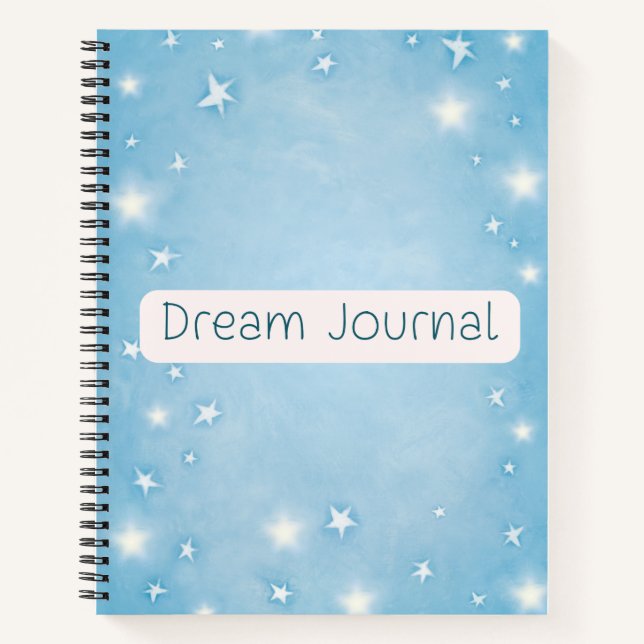 Dream Journal - Aquarelle Blue et White Stars (Devant)
